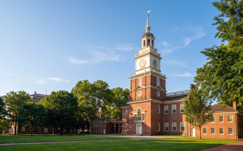 Historic brick clock tower Philidelphia